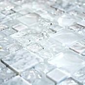 Mosaikfliese Crystal Mix XIC K1411 (30,5 x 30,5 cm, Weiß/Grau, Glänzend)
