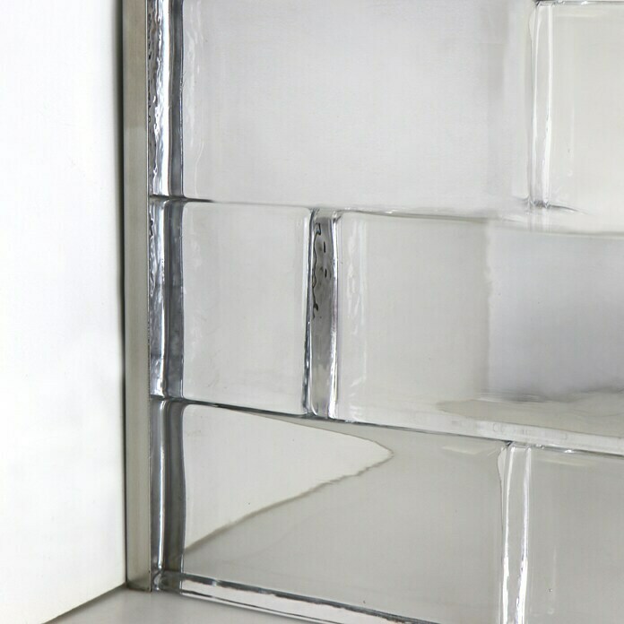 Fuchs Design Glasbausteinprofil (Edelstahl, Gebürstet, 200 x 5,6 x 1,5 cm)