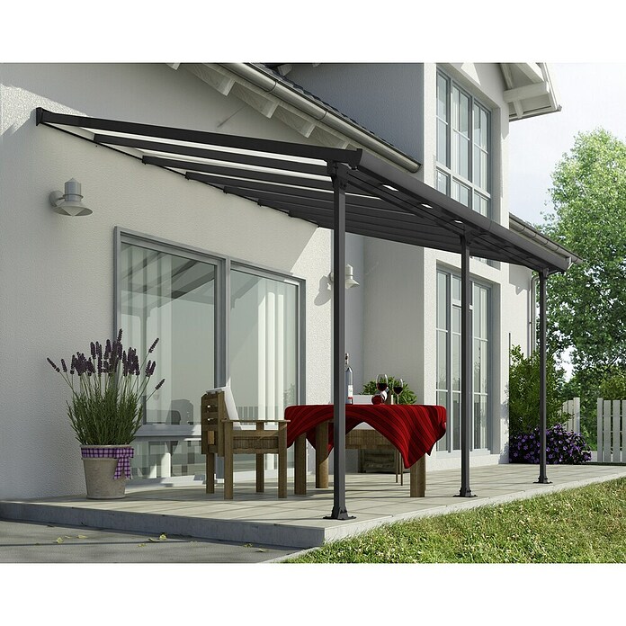 Solid Elements Terrassenüberdachung Martina (Tiefe: 3 m, B x H: 4,25 x 2,1 m, Anthrazitgrau)