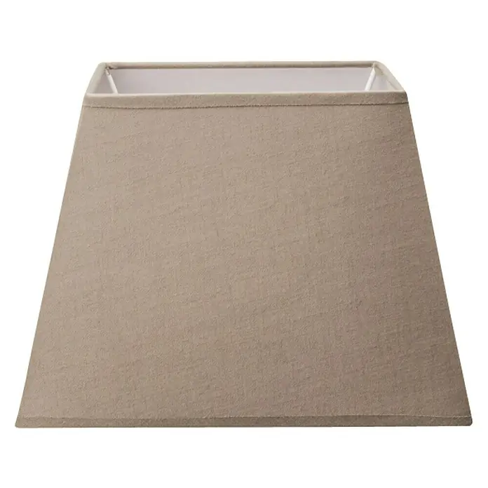 Home Sweet Home Lampenschirm Largo - L x B x H: 20 x 20 x 14 cm, Funghi, Stoff, Eckig - Nahaufnahme eines rechteckigen Lampenschirms in Taupe, der eine warme und einladende Atmosphäre verspricht.