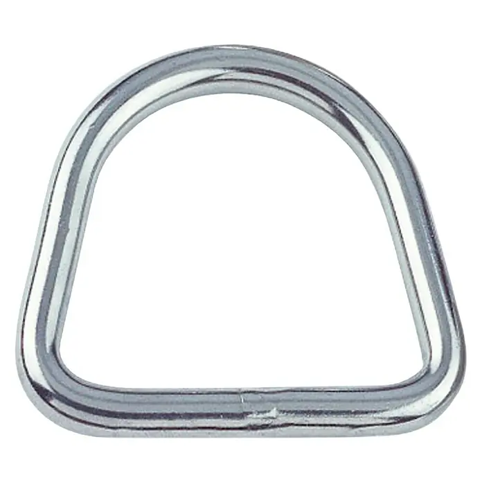 Marinetech D-Ring - Ø x L: 4 x 20 mm, Edelstahl, A4 - Ein robuster D-Ring aus Metall, ideal für vielfältige Befestigungszwecke, zeichnet sich durch seine hohe Stabilität und glänzende Oberfläche aus.