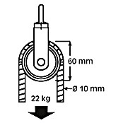 HBS Betz Seilrolle (Typ: Waschseilrolle, Grauguss, Traglast: 22 kg, Durchmesser: 60 mm, 1 Stk.)