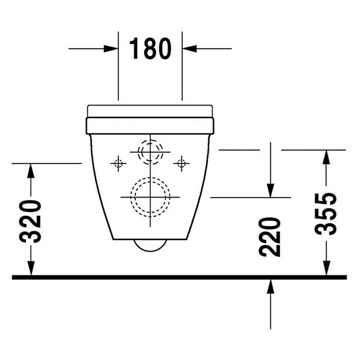 Duravit Starck 3 Wand-WC ComfortMit Spülrand, Ohne Spezialglasur, Spülform: Tief, WC Abgang: Waagerecht, Weiß Unknown