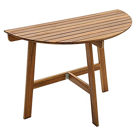 Sunfun Diana Balkontisch (L x B x H: 100 x 50 x 75 cm, Akazie, Klappbar, Gebogen, Naturbraun)