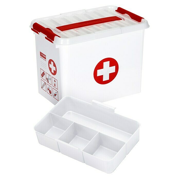 Sunware Erste-Hilfe-Box Q-LineL x B x H: 30 x 20 x 22 cm, Kunststoff Left Side View