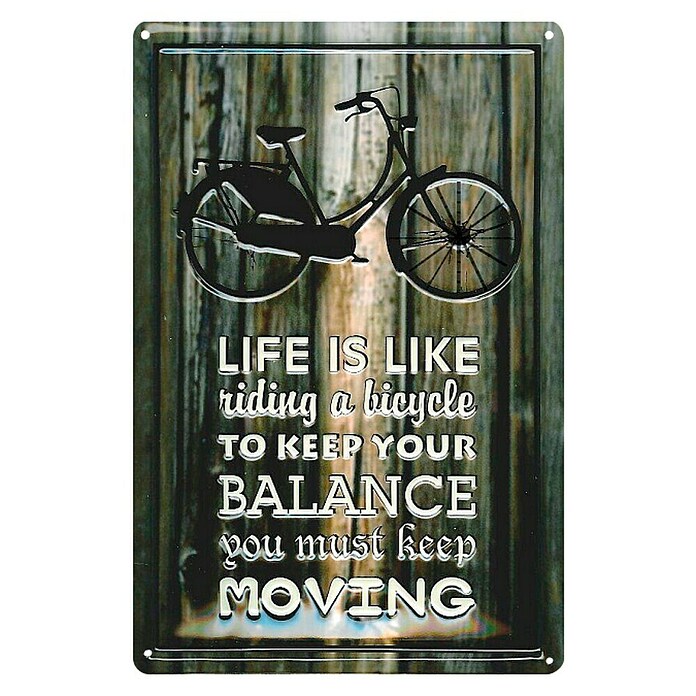 Panneau publicitaire en métal LIFE IS RIDING A BICYCLE