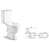 Sanotechnik Stand-WC-Set (Mit WC-Sitz, Stand-WC, Waagerecht, Weiß)