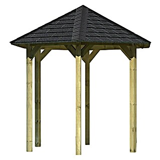 Karibu Pavillon Lissabon Set (Durchmesser: 299 cm, Schwarz, Natur)