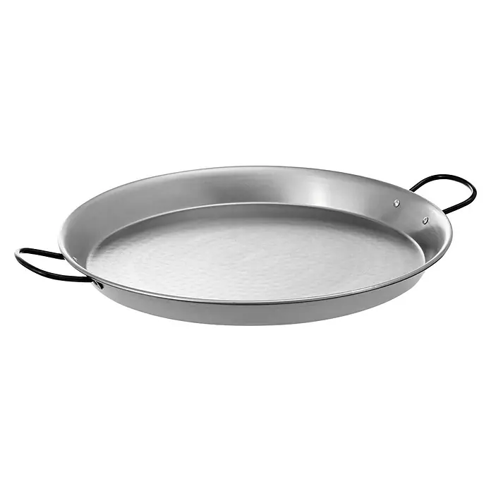 Plancha pulida - L x An: 30 x 30 cm, Diámetro: 30 cm - Aquí hay una paellera de acero. Tiene dos asas y es ideal para preparar paella u otros platos de arroz.