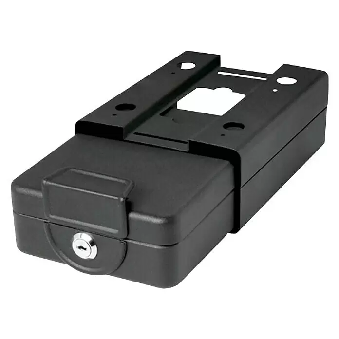 Arregui Caja de caudales Private C-9427 - L x An x Al: 20,3 x 15 x 6,5 cm, Negro - Caja de seguridad negra compacta con cerradura de llave y soporte de montaje integrado.