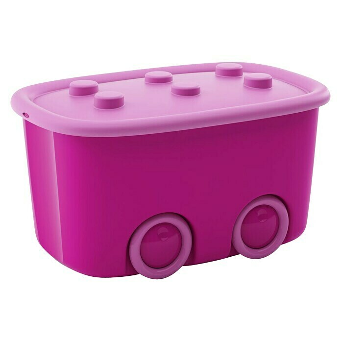 Keter Caja con ruedas Funny Box (L x An x Al: 32 x 58 x 38,5 cm, Plástico, Color de tapa: Rosa)
