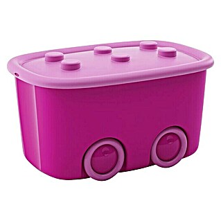 Keter Kutija za pohranu na kotačićima Funny Box (D x Š x V: 32 x 58 x 38,5 cm, Plastika, Boja poklopca: Roze boje)