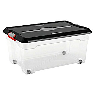 Keter Caja con cierres de clip Moover Box (L x An x Al: 27 x 58 x 38 cm, 45 l, Transparente)