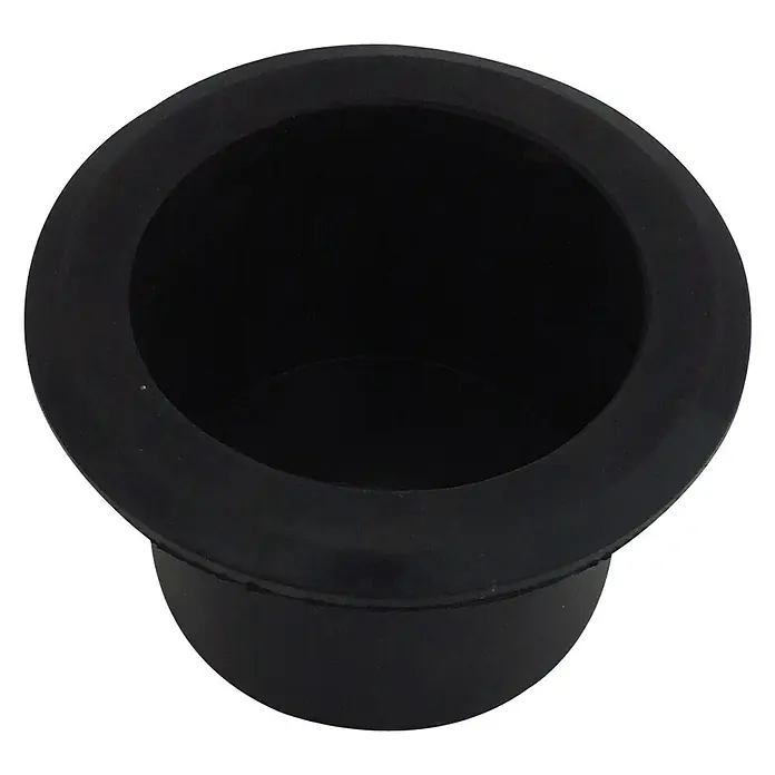 Dosenhalter - Ø x H: 100 x 57 mm, Schwarz, Gummi - Schwarzer Kunststoffbecher mit breitem Rand. Ideal für Werkstätten oder Hobbyräume zur Aufbewahrung von Kleinteilen.