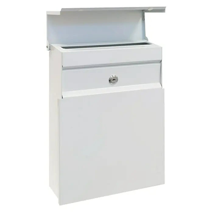 Arregui Figure Buzón de pared E-6701 - L x An x Al: 26,8 x 10 x 36 cm, Blanco, Acero - Un buzón blanco con cerradura, robusto y resistente a la intemperie, ideal para guardar el correo de forma segura.
