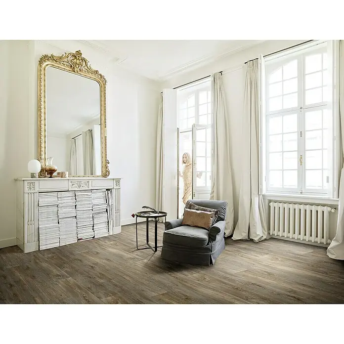 Beauflor PVC-Boden Meterware Cupid - Holzoptik, Breite: 400 cm, Dunkelbraun - Luxuriöses Interieur mit modernem Vinylboden in Holzoptik, das dem Raum Wärme und Eleganz verleiht. Perfekt für stilvolle Wohnräume.