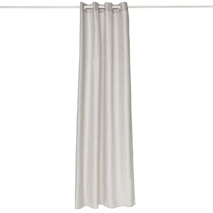 Cortina con ollaos Amanda - An x Al: 140 x 250 cm, Blanco - Elegante cortina de un solo color con suspensión de ojales, que agrega toques elegantes y crea un ambiente acogedor en la habitación.