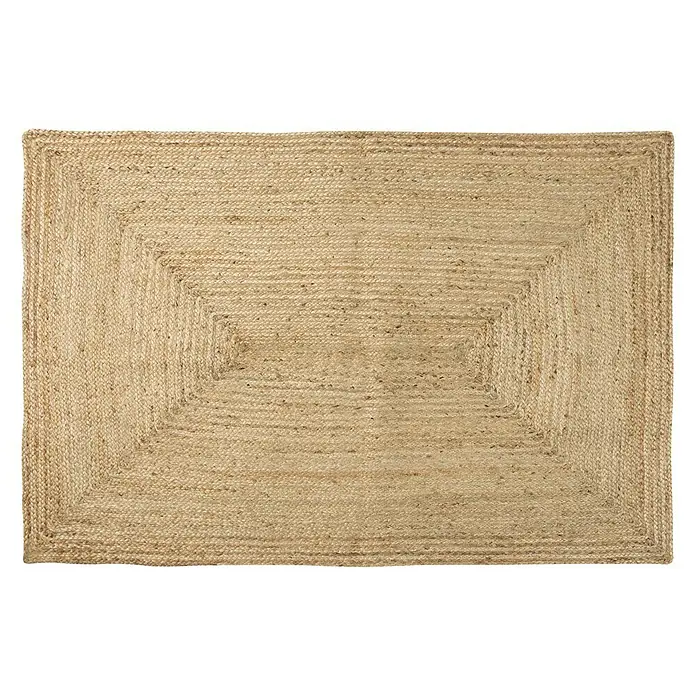 Alfombra textil plana Nazar - Beige, 300 x 200 cm - Alfombra rectangular de yute de color natural, que aporta calidez y textura a cualquier habitación. La alfombra de yute tiene una textura trenzada resistente.