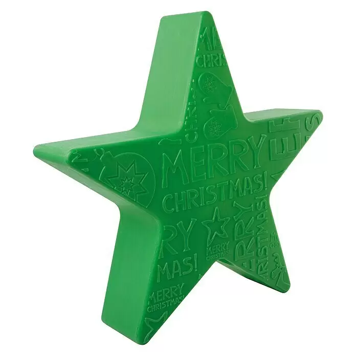 8 Seasons Design Shining LED-Stern Star Merry Christmas - Grün, Durchmesser: 60 cm, Polyethylen, 9 W, Lampenfassung: E27 - Vorderansicht