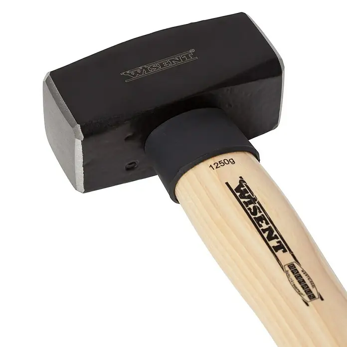 Wisent Mazo - 1.250 g, Acero - Maza de metal negro con mango de madera, cabeza de 1250g. Marca 'WISENT' visible.