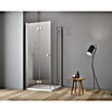 GEO Hit Eckdusche (90 x 100 x 202,2 cm, Beschichtet, Stärke: 6 mm, Silber)