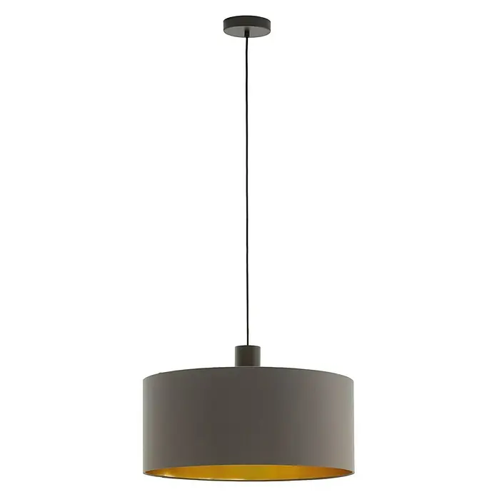 Eglo Concessa 1 Pendelleuchte - Ø x H: 530 mm x 150 cm - Elegante graue Hängelampe mit goldfarbener Innenseite. Stilvolle Beleuchtung für ein modernes Ambiente.