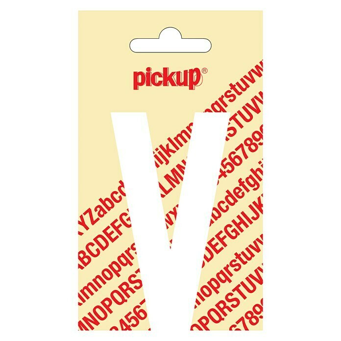 Pickup Etiqueta adhesiva (Motivo: V, Blanco, Altura: 90 mm)