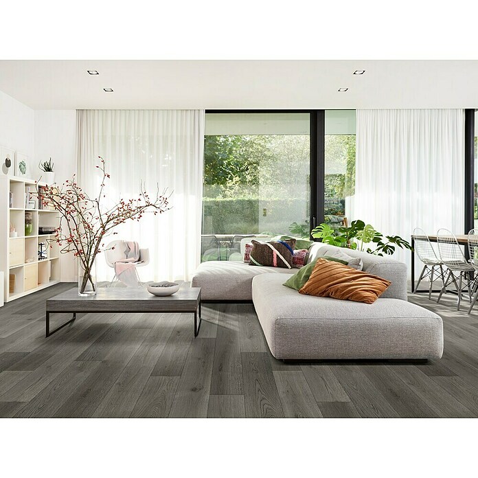 Beauflor PVC-Bodenbelag Meterware Jupiter (Wood 21, Breite: 400 cm, Dunkelgrau) | BAUHAUS