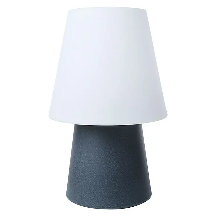 8 Seasons Design No. 1 LED-Dekoleuchte - 6 W, Anthrazit, L x B x H: 39 x 39 x 60 cm - Tischleuchte mit weißem Schirm und grauem Fuß, ideal für stimmungsvolle Beleuchtung im Innenbereich. Modernes Design für jeden Raum.