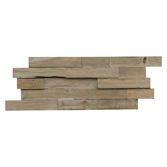 Indo Wandpaneel 3D Wall Gun smoked - Teak, 500 x 200 x 10 mm, 1 m² - Wandpaneel aus Holz mit rustikalem Charme. Die Holzpaneele verleihen jedem Raum eine warme und natürliche Atmosphäre.