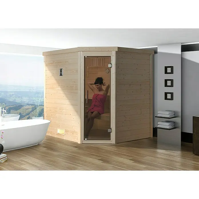 Weka Massivholzsauna Turku 1 GT Sparset