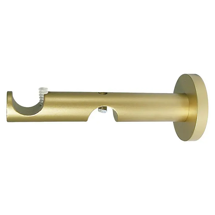 Expo Ambiente Doppelträger Track - Messingoptik matt, Geeignet für: Gardinenstangen Ø 20 mm, Länge: 13,2 cm - Goldfarbene, doppelte Vorhangstangenhalterung zur Wandmontage für eine stilvolle Fensterdekoration.