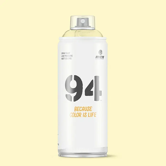 mtn Pintura decorativa en spray 94 - Amarillo ipanema, Mate, 400 ml - Un bote de pintura en aerosol MTN 94 en amarillo. Ideal para graffiti y arte callejero, el aerosol ofrece un acabado mate.