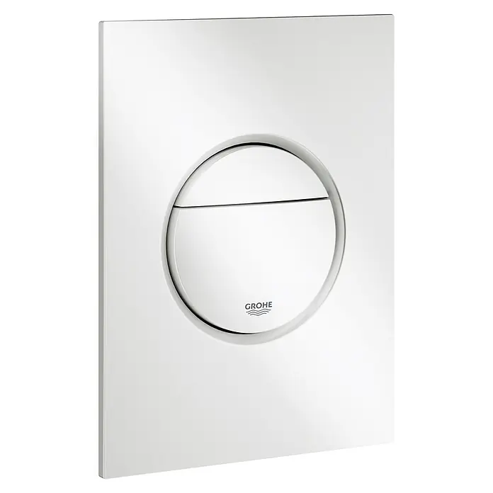 Grohe Betätigungsplatte Nova Cosmopolitan S - Weiß, Spül-Stopp-System - Weisse Grohe Betätigungsplatte mit runder Betätigungstaste für eine stilvolle und moderne Toilettenspülung im Badezimmer.