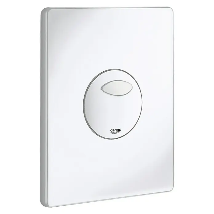 Grohe Betätigungsplatte Skate - Weiß, Spül-Stopp-System - Grohe Betätigungsplatte in Chromoptik. Elegante WC-Spülung für moderne Badezimmer mit abgerundeten Formen und hochwertiger Verarbeitung.