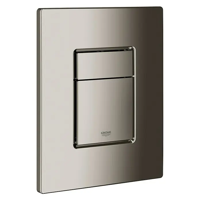 Grohe Betätigungsplatte Skate Cosmopolitan - Graphit, Spül-Stopp-System, Bedienung Spülkasten-Betätigungsplatte: Pneumatisch - Grohe Arena Cosmopolitan Betätigungsplatte in gebürstetem Hart Graphite mit zwei Tasten für eine stilvolle Badezimmerausstattung.