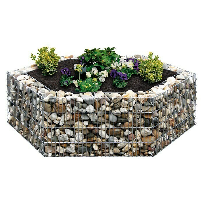 Bellissa Hochbeet 6-Eck Premium135 x 120 x 40 cm, Metall Front View