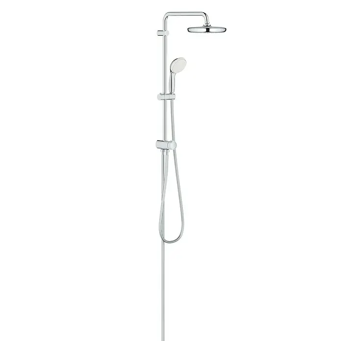 Grohe Tempesta 210 Duschsystem - Mit Umsteller, Lochabstand: 62 cm, Anzahl Strahlarten: 2 Stk., Chrom - Ein Chrom-Duschsystem mit Kopf- und Handbrause, das Eleganz und Funktionalität für ein modernes Badezimmer vereint.