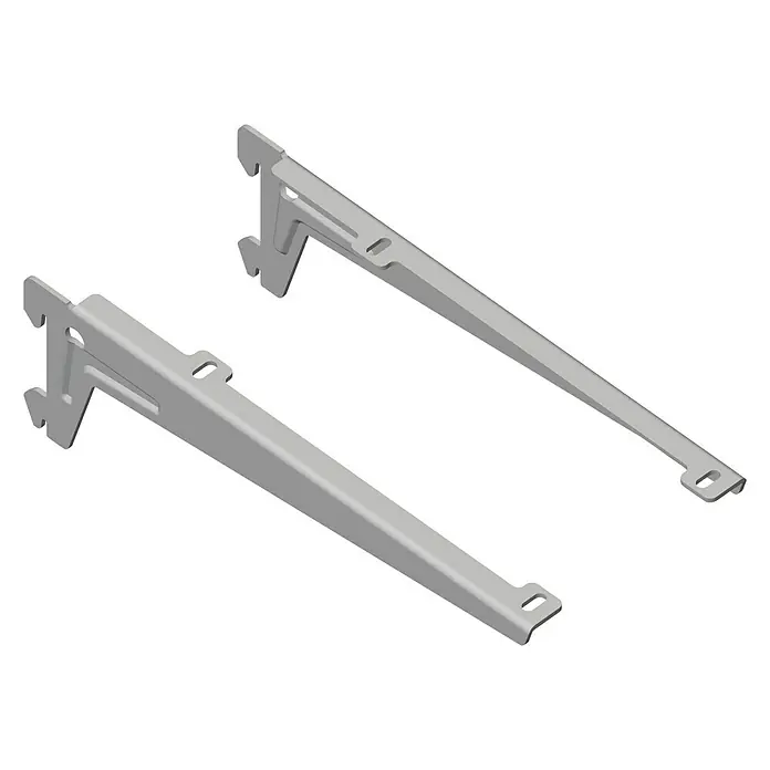 Element System Soporte para estantes - Largo: 23 cm, Aluminio blanco, Acero, 2 ud. - Dos soportes metálicos gris claro para estantes, ideales para montar estanterías en la pared. Solución perfecta para interiores.