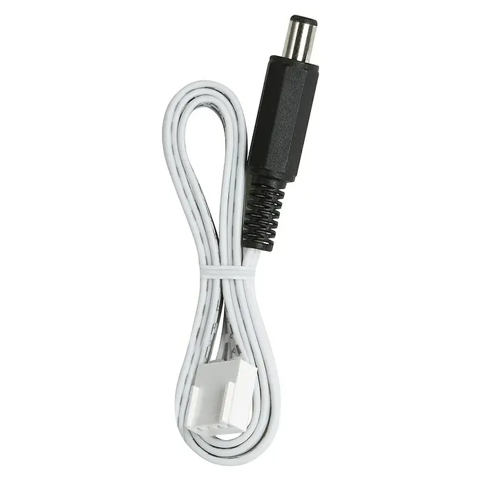 Paulmann Dimm- & Schaltcontroller YourLED RGB - Kunststoff, RGB - Ein weißes Kabel mit einem schwarzen DC-Stecker und einem weißen Stecker für elektronische Geräte.