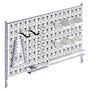 Element System Classic Lochwand-Set Organizer 2 (2 x Stahllochplatten 80 x 20 cm, 2 x Wandschienen 50 cm, 19 verschiedene Werkzeughalter und Boxen, Montagematerial, 29 -tlg.)