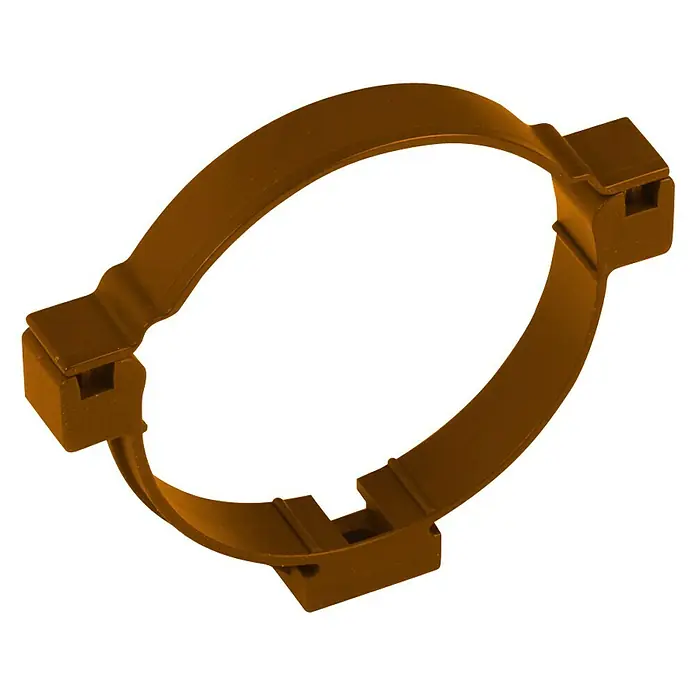 Dakota Abrazadera para bajante G-125 - Diámetro: 80 mm, Plástico, Cobre, 4 ud. - Una sola abrazadera de tubo dorada para asegurar tuberías, aislada sobre un fondo blanco.