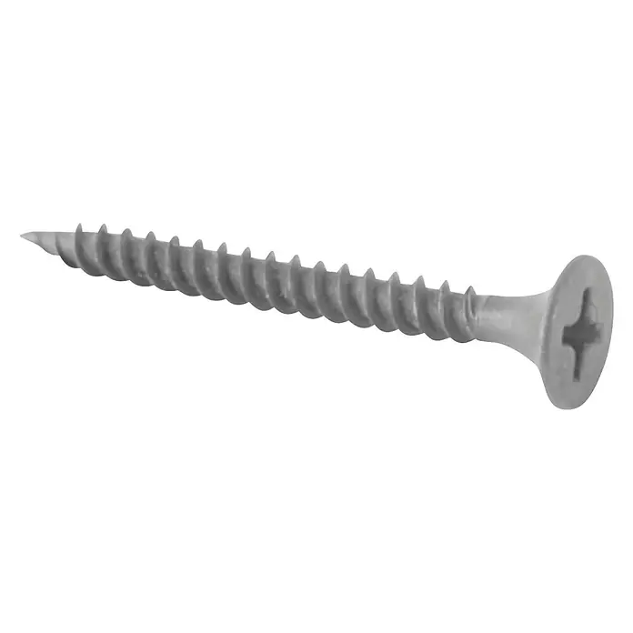 Placo Saint-Gobain Tornillo de fijación TTPC - Largo: 35 mm, Número de componentes: 1.000 ud. - Primer plano de un solo tornillo para paneles de yeso con cabeza Phillips y punta afilada, perfecto para fijar en proyectos de construcción.