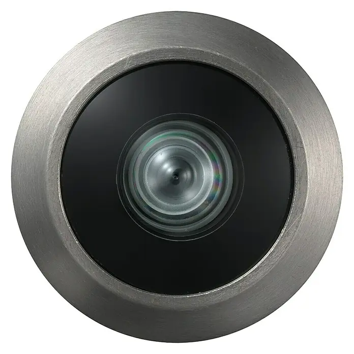 Abus Türspion 2200 - Vernickelt, Messing, Stärke Tür: 35 mm - 53 mm - Türspion mit silberfarbenem Rahmen, der einen klaren Blick nach draußen ermöglicht und die Sicherheit erhöht.
