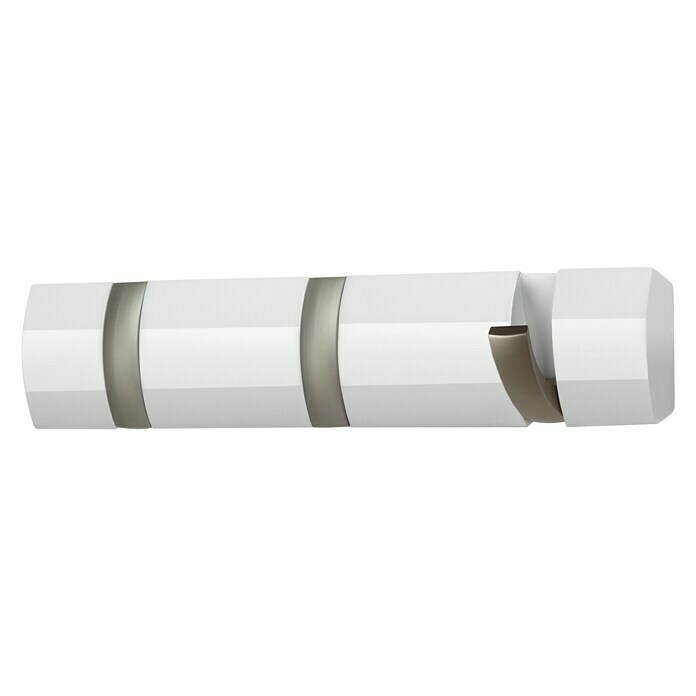 Umbra Garderobenleiste Flip (L x B x H: 30 x 2,5 x 7,6 cm, Anzahl Haken: 3 Stk., Weiß)