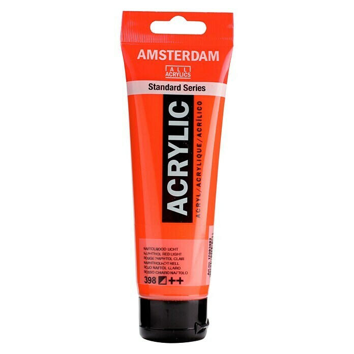 Talens Amsterdam Pintura acrílica Standard  (Rojo naftol claro, 120 ml, Tubo)