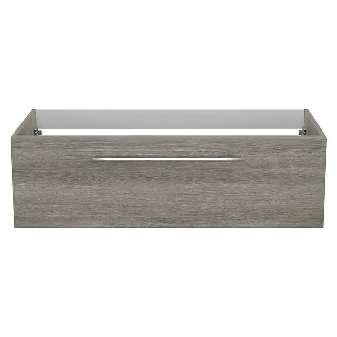 Camargue Espacio Waschtischunterschrank - 100 x 46 x 30 cm, Faro - Bild eines Waschtischunterschranks in Holzoptik mit einem Griff, ideal für moderne Badezimmer.