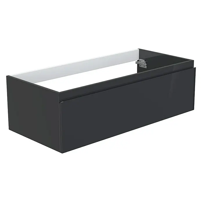 Camargue Espacio Waschtischunterschrank - 100 x 46 x 30 cm, Gama anthrazit glänzend - Ein schicker, moderner, anthrazitfarbener Waschtischunterschrank zur stilvollen Badgestaltung mit ausreichend Stauraum.