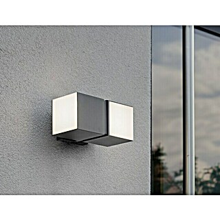 Lutec Cuba LED-Außenwandleuchte (24 W, 10 x 9,5 x 21,3 cm, Anthrazit/Weiß, IP54)