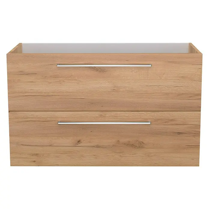 Camargue Espacio Waschtischunterschrank - 100 x 46 x 60 cm, 2 Schubkästen, Doce - Ein moderner Waschtischunterschrank mit zwei Schubladen und Griffen aus Metall, ideal für jedes Badezimmer.